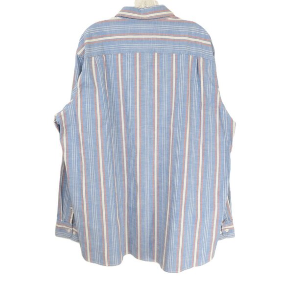 L.L. Bean Men's XL-Tall Blue Button Down Cotton Striped Shirt Traditional FIt - Picture 3 of 10